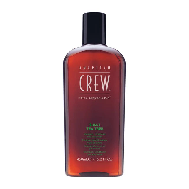 American Crew Tea Tree 3 In One Shampoo Conditioner And Body Wash 450ml