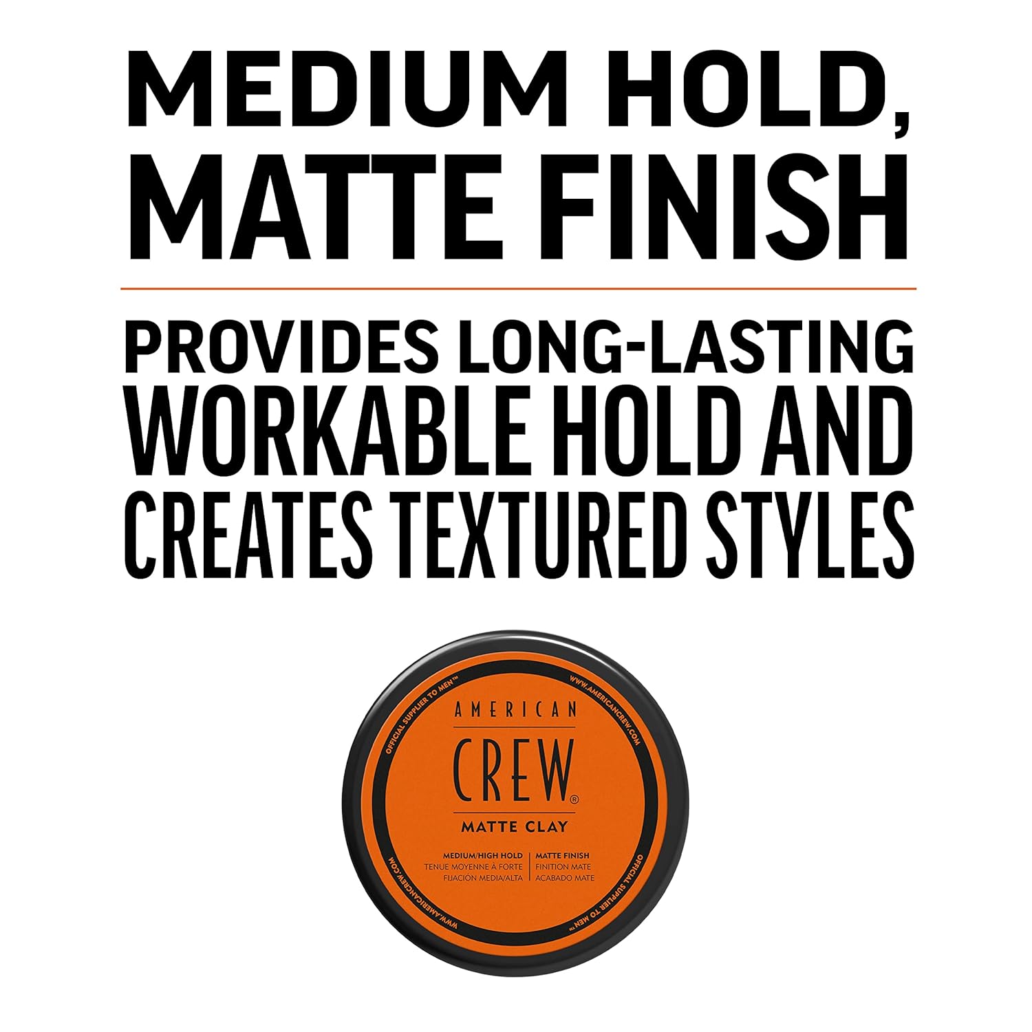 American Crew Texturising Matte Clay with Medium Hold & Low Shine 85g