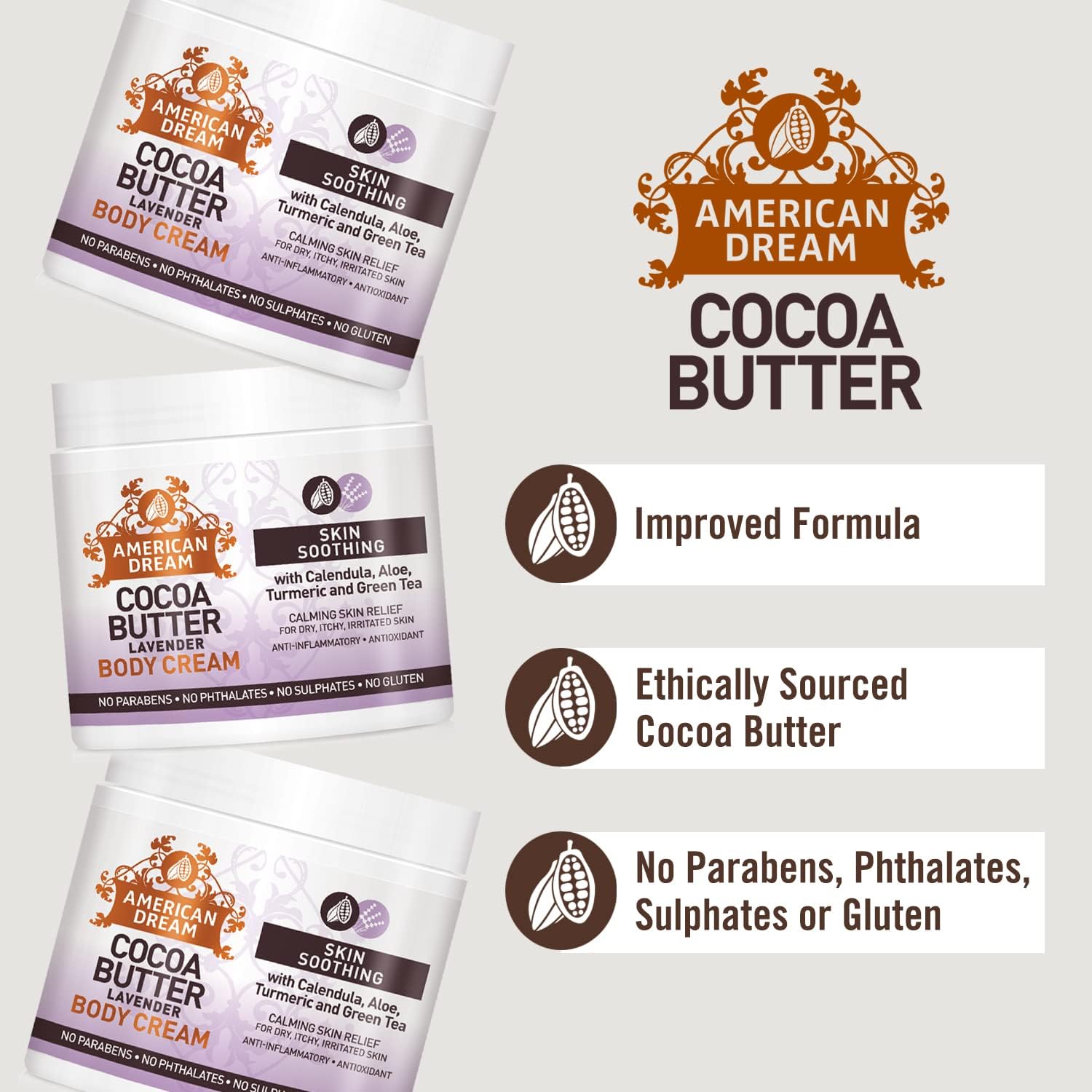 American Dream Cocoa Butter Lavender Body Cream 100g / 453g