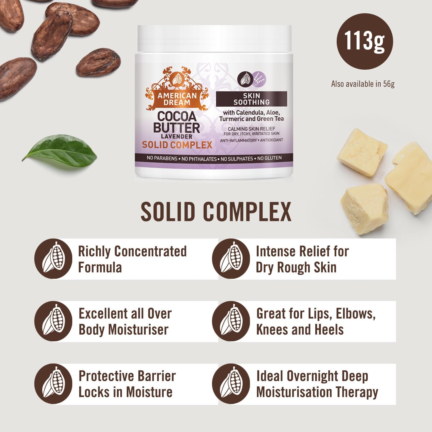 American Dream Cocoa Butter Lavender Solid Complex 56g / 113g