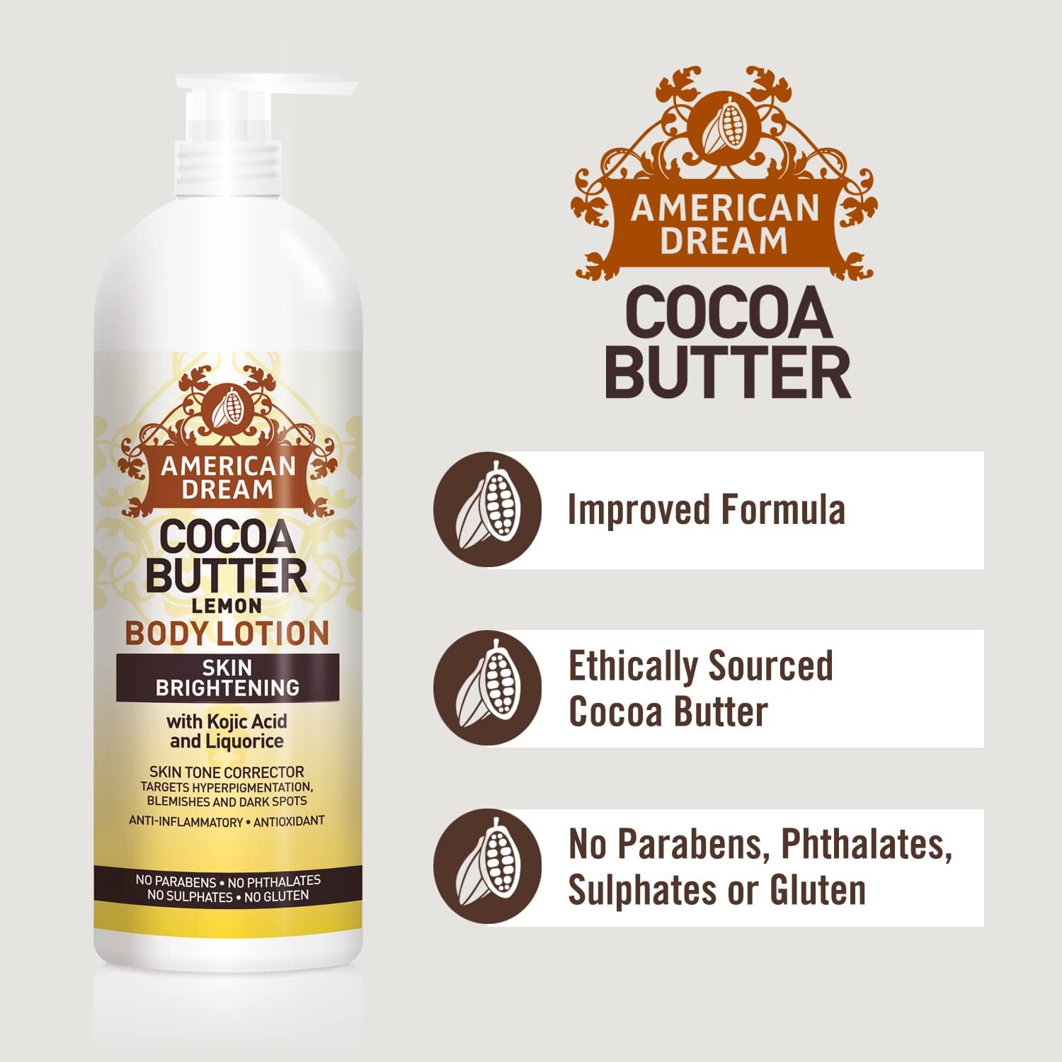 American Dream Cocoa Butter Lemon Body Lotion 473ml / 750ml
