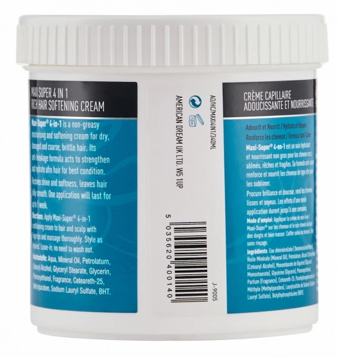 American Dream Maxi Super 4 In 1 Hair Softening Cream 340ml