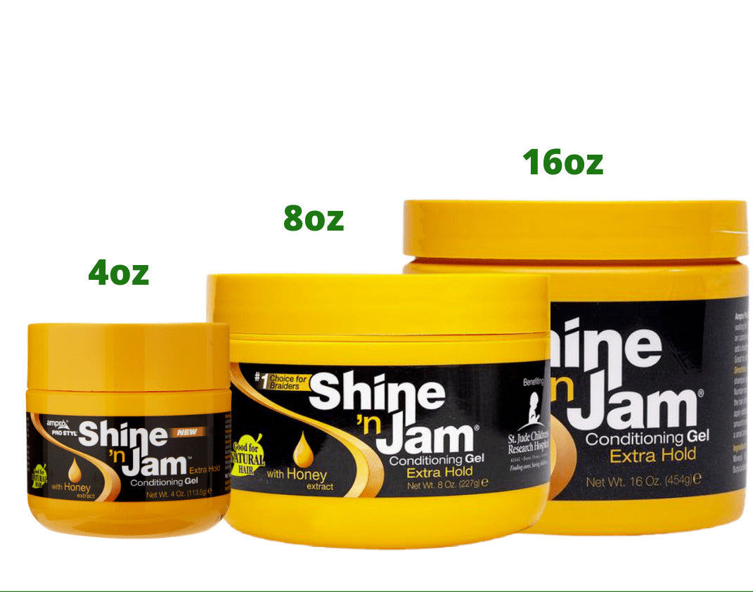 Ampro Shine N Jam Conditioning Gel Extra Hold With Honey Extract- various size