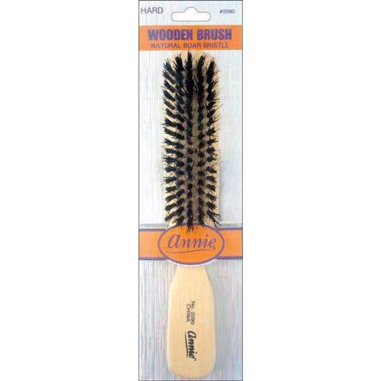 Annie Hard Natural Boar Bristle Wooden Brush 5 Row 2090