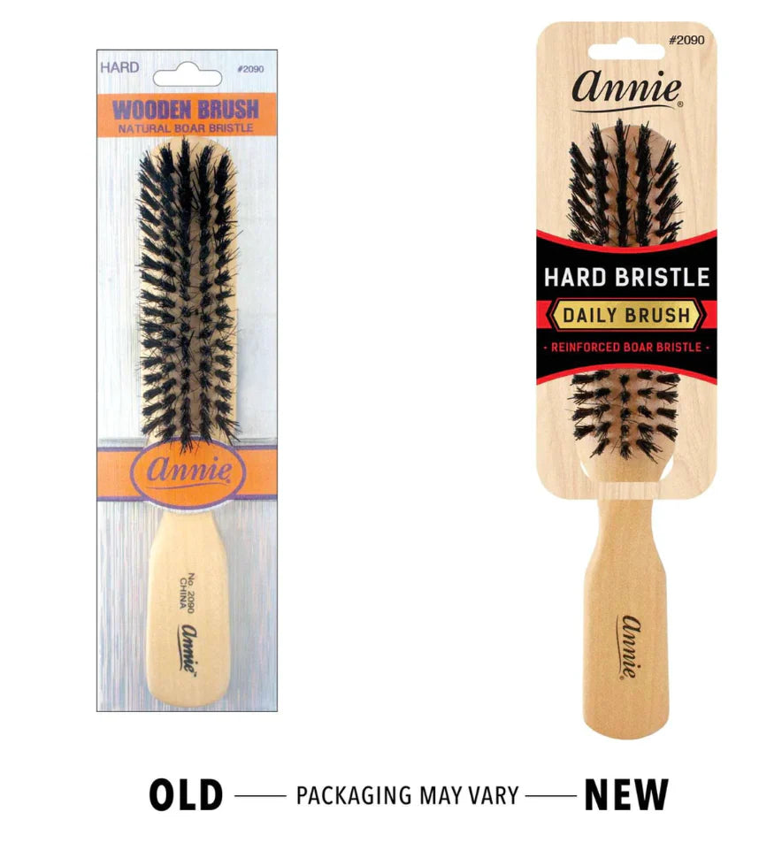 Annie Hard Natural Boar Bristle Wooden Brush 5 Row 2090