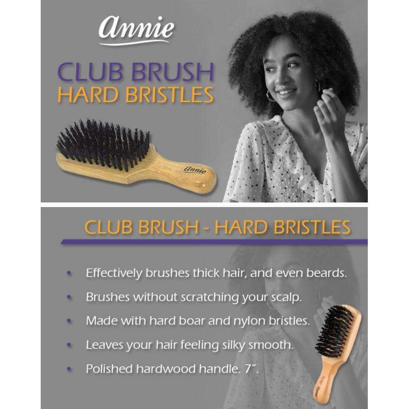 Annie Reinforced Boar & Nylon Bristle Hard Club Brush 2061