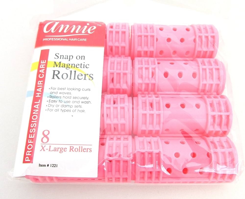 Annie Snap On Magnetic Rollers Size Extra Large 8 Count Pink 1221