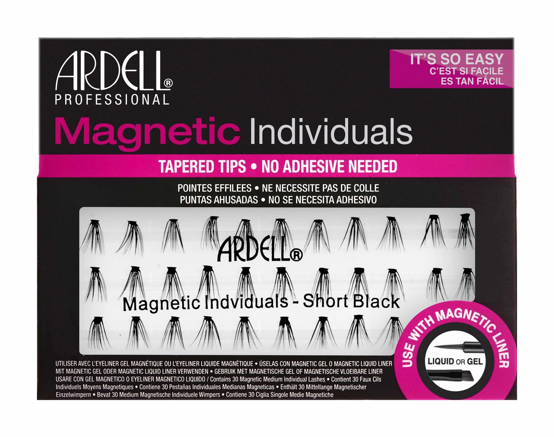 Ardell Magnetic Individual Lashes Tapered Tips False Eyelashes Short Black