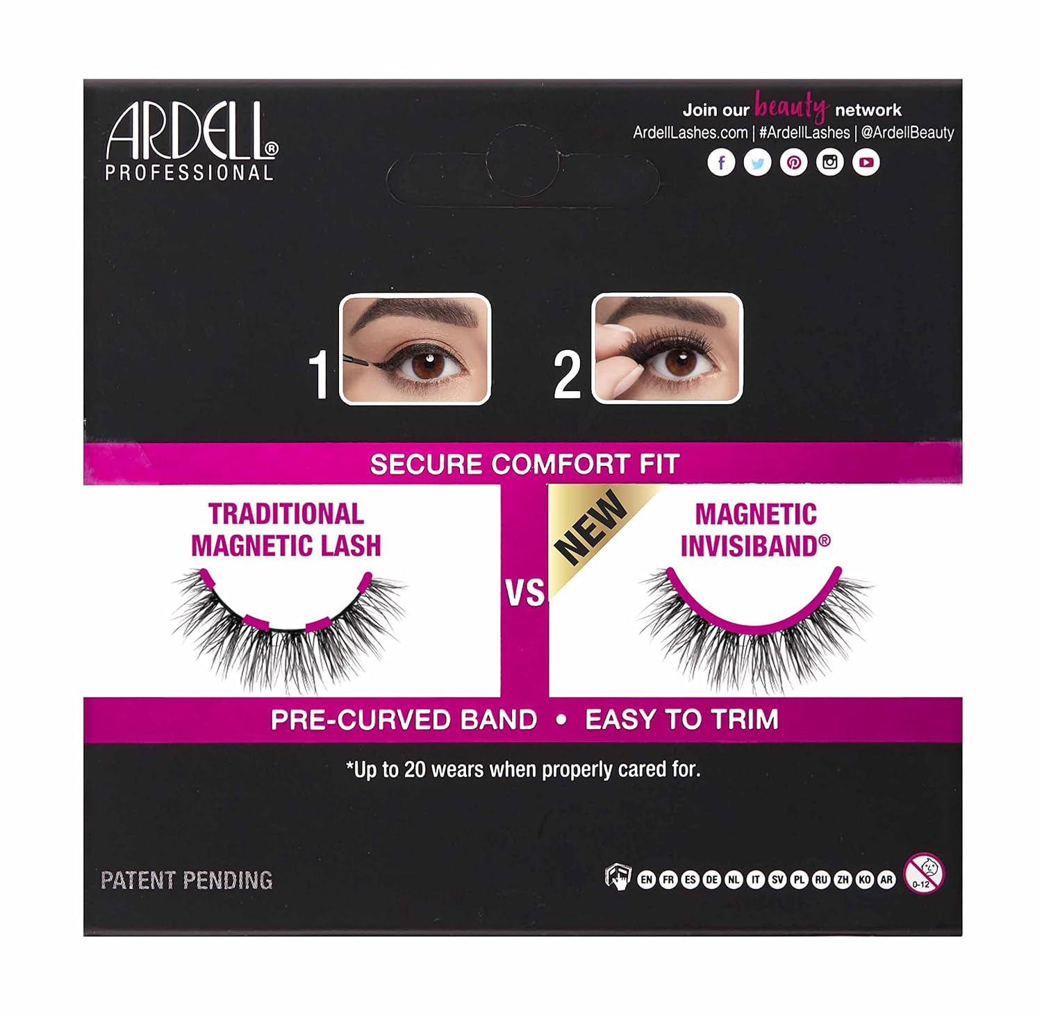 Ardell Magnetic Mega Hold Lashes Flexible False Eyelashes Reusable 054