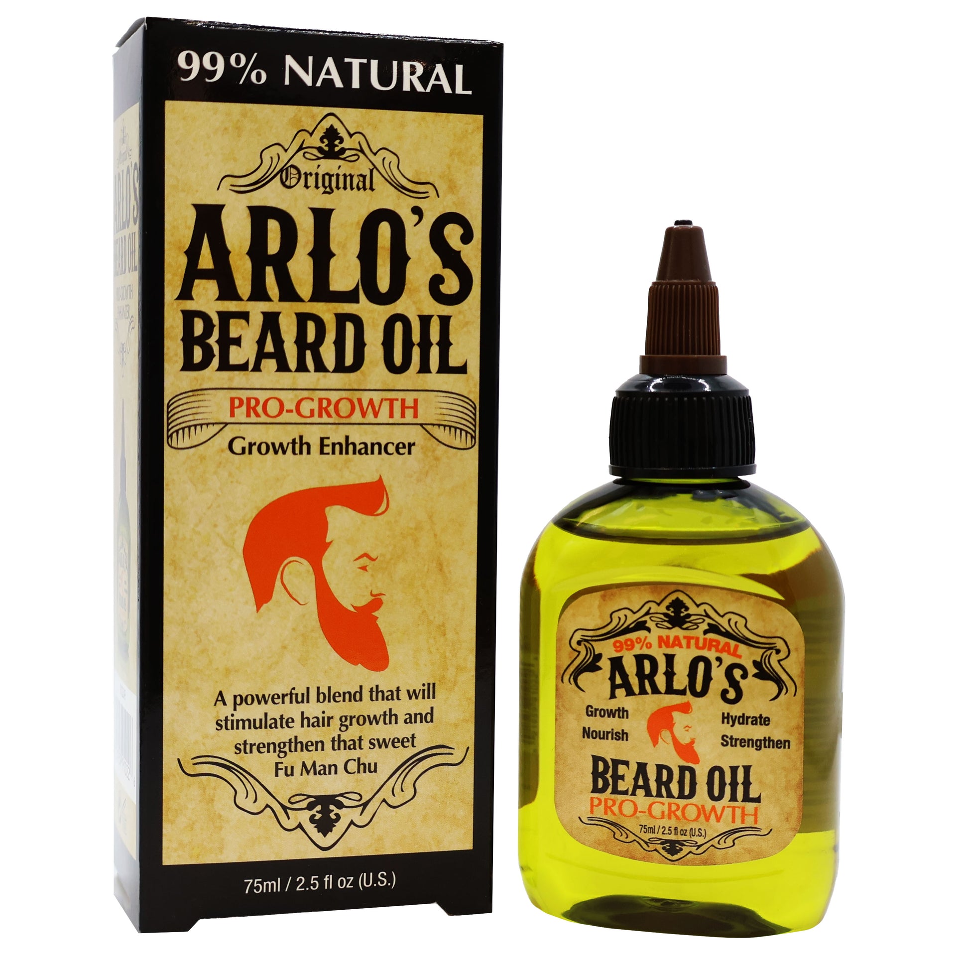 Arlos Natural Original Pro Growth Beard Oil Growth Enhancer 75ml