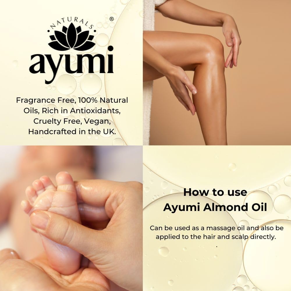 Ayumi Naturals Pure Almond Oil Cold Pressed 150ml