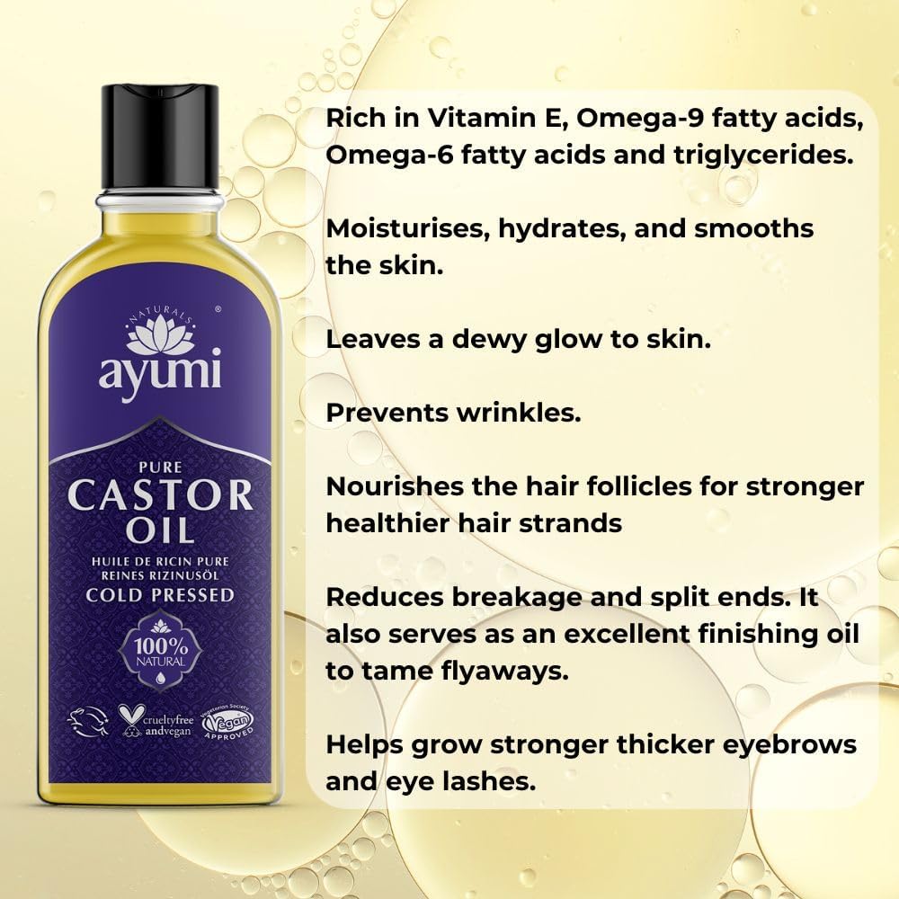 Ayumi Naturals Pure Castor Oil Cold Pressed 150ml