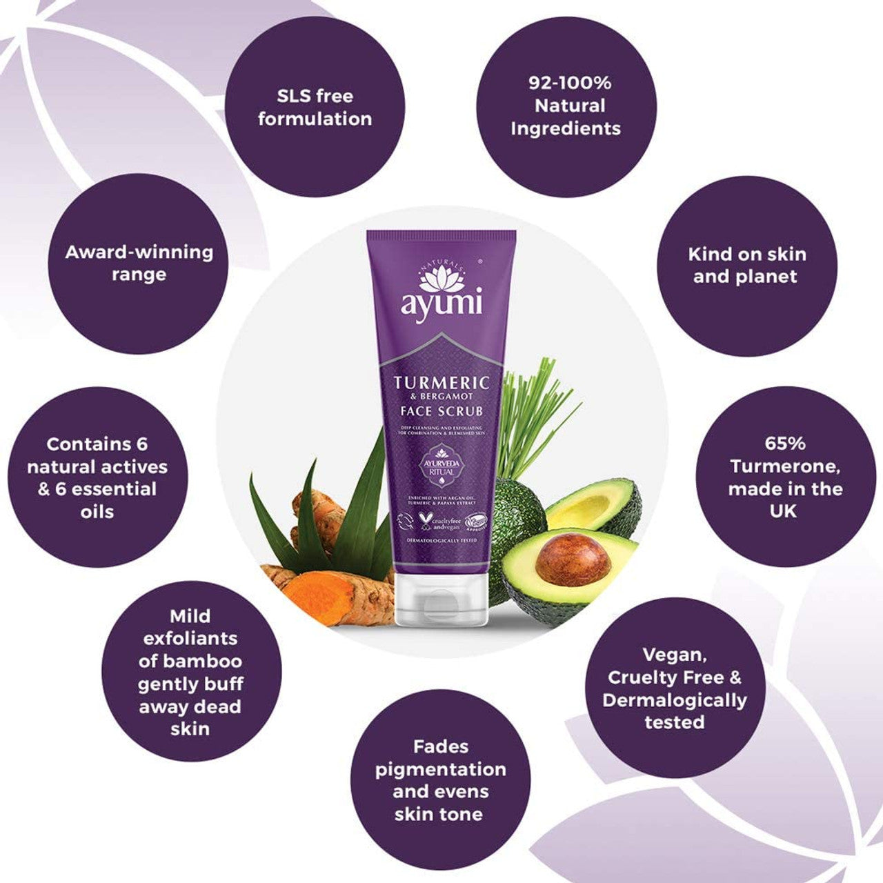 Ayumi Naturals Turmeric And Bergamot Face Scrub 125ml