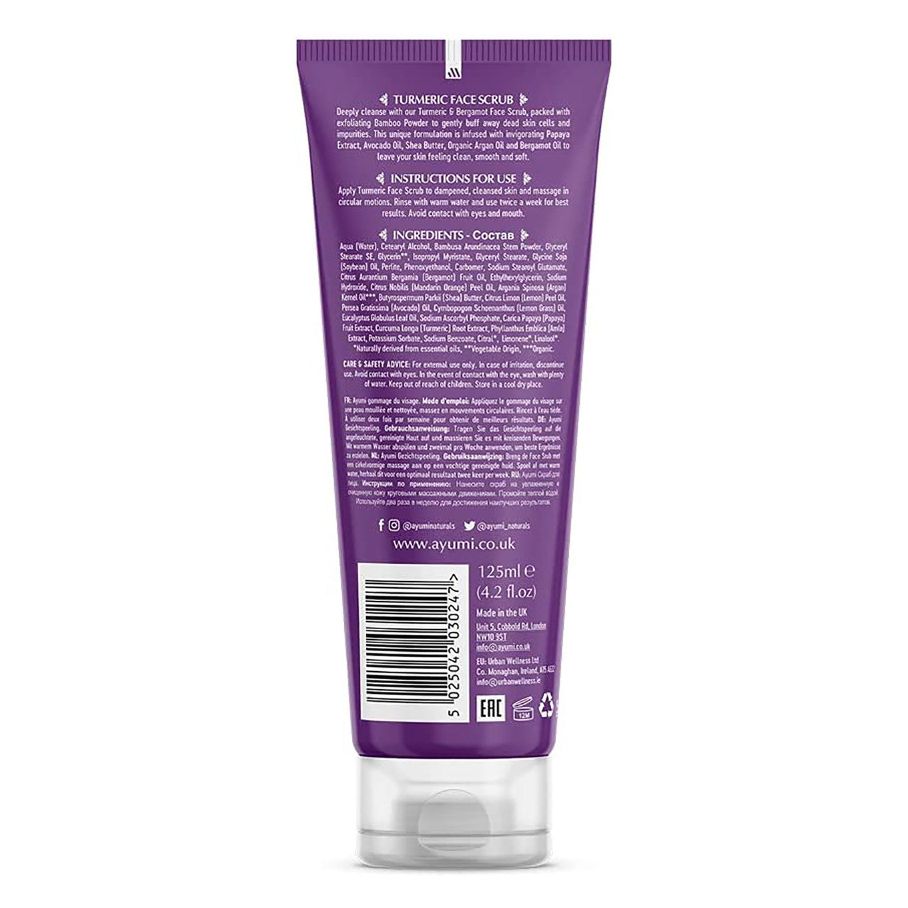 Ayumi Naturals Turmeric And Bergamot Face Scrub 125ml