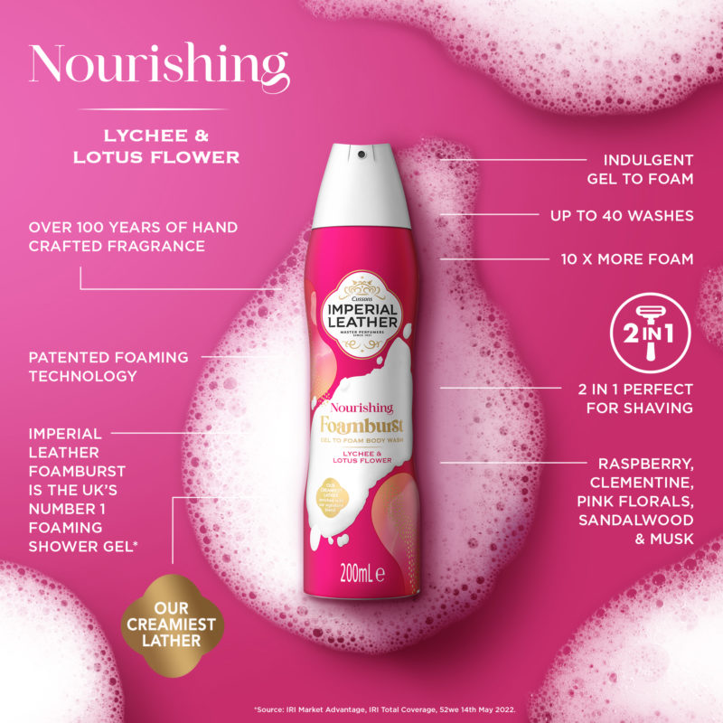 Imperial Leather Lychee And Lotus Flower Nourishing Foam Burst 200ml