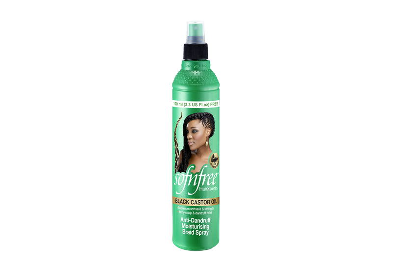 Sof N Free Black Castor Oil Anti Dandruff Moisturizing Braid Spray 350ml