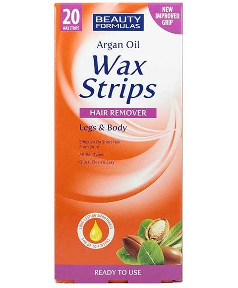 Beauty Formulas Argan Oil Wax Strips Hair Remover For Legs And Body