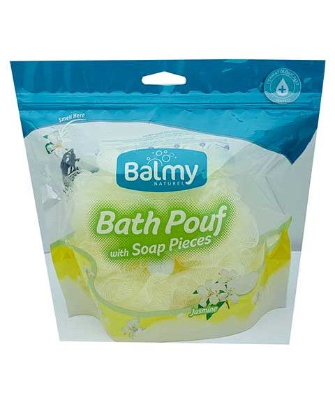 Balmy Naturel Bath Pouf With Jasmine Soap Pieces