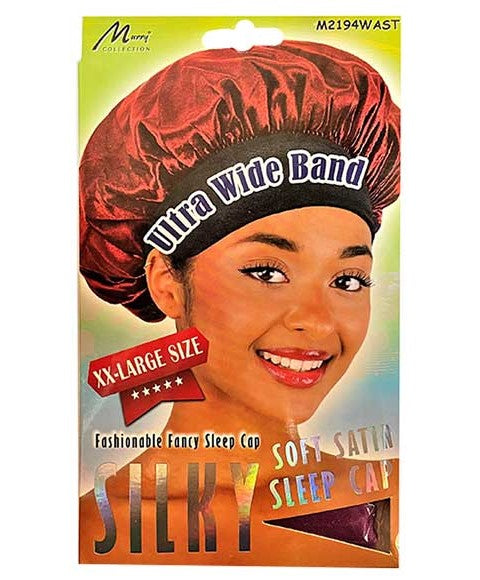 Murry Collection  Silky Soft Satin Sleep Cap Ultra Wide Band