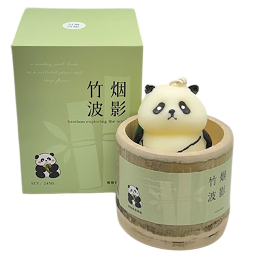 GOOD LUCK Bamboo Smoke Wave Shadow Panda Candle