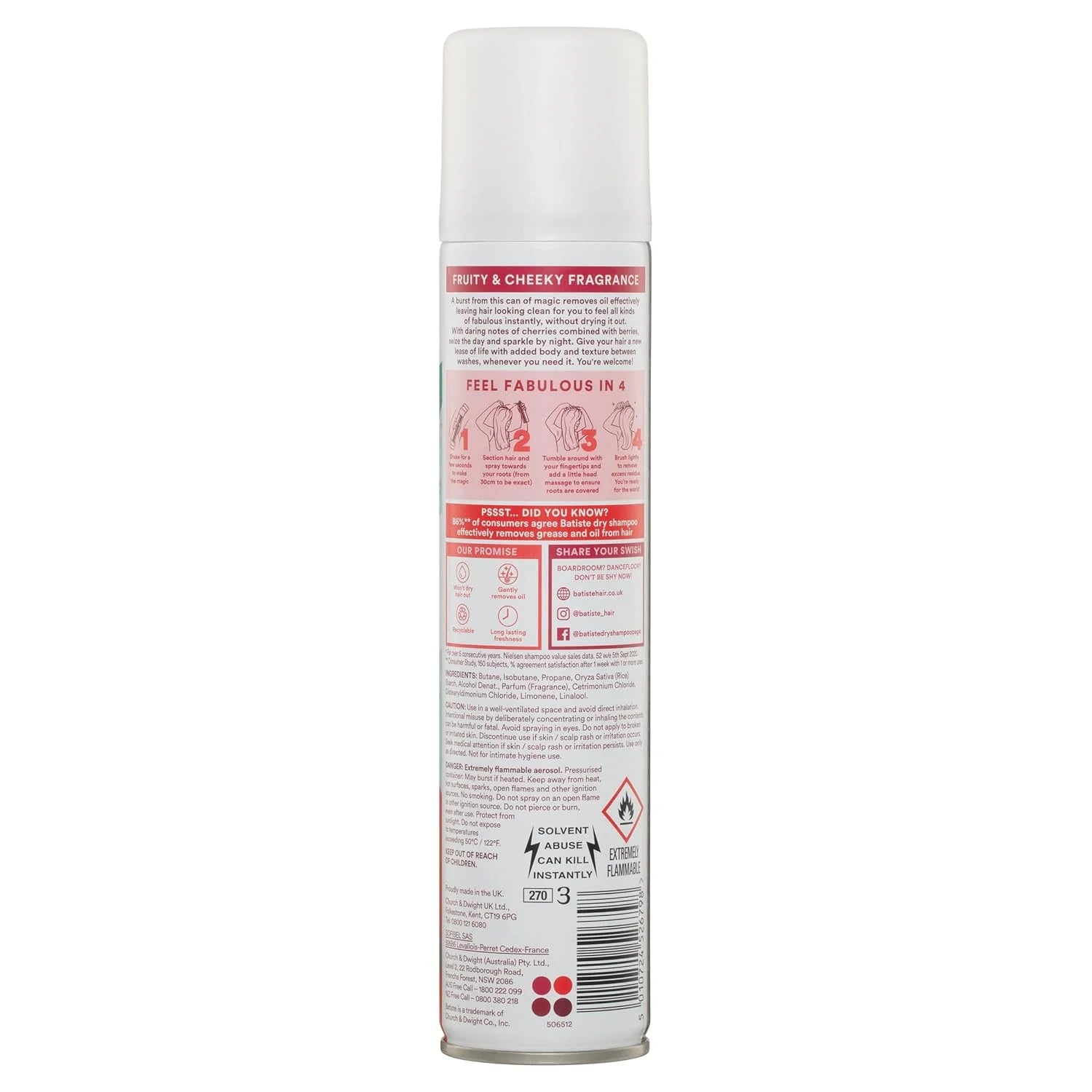 Batiste Dry Shampoo Spray Cherry 200ml