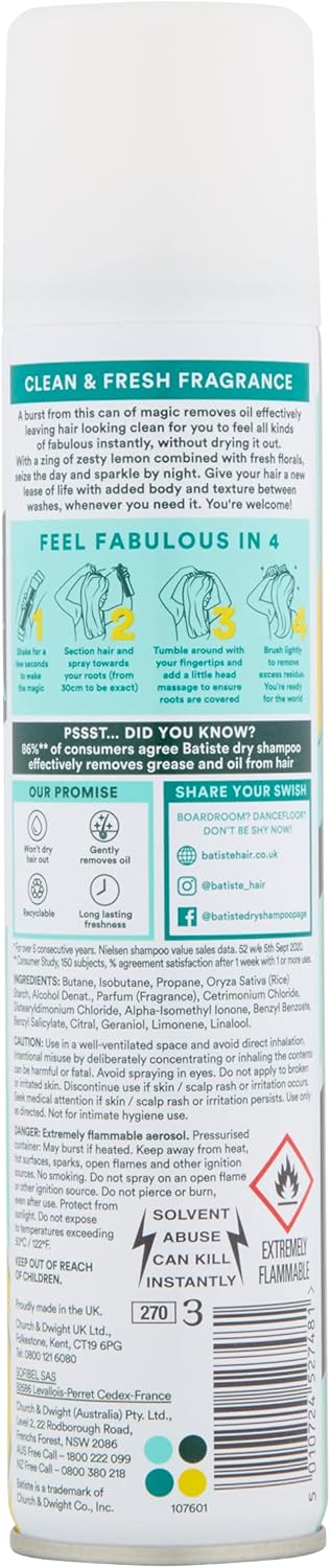 Batiste Dry Shampoo Spray Classic Clean Original 200ml