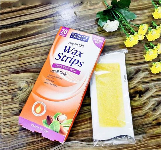 Beauty Formulas Argan Oil Wax Strips Hair Remover For Legs & Body 20 Wax Strips