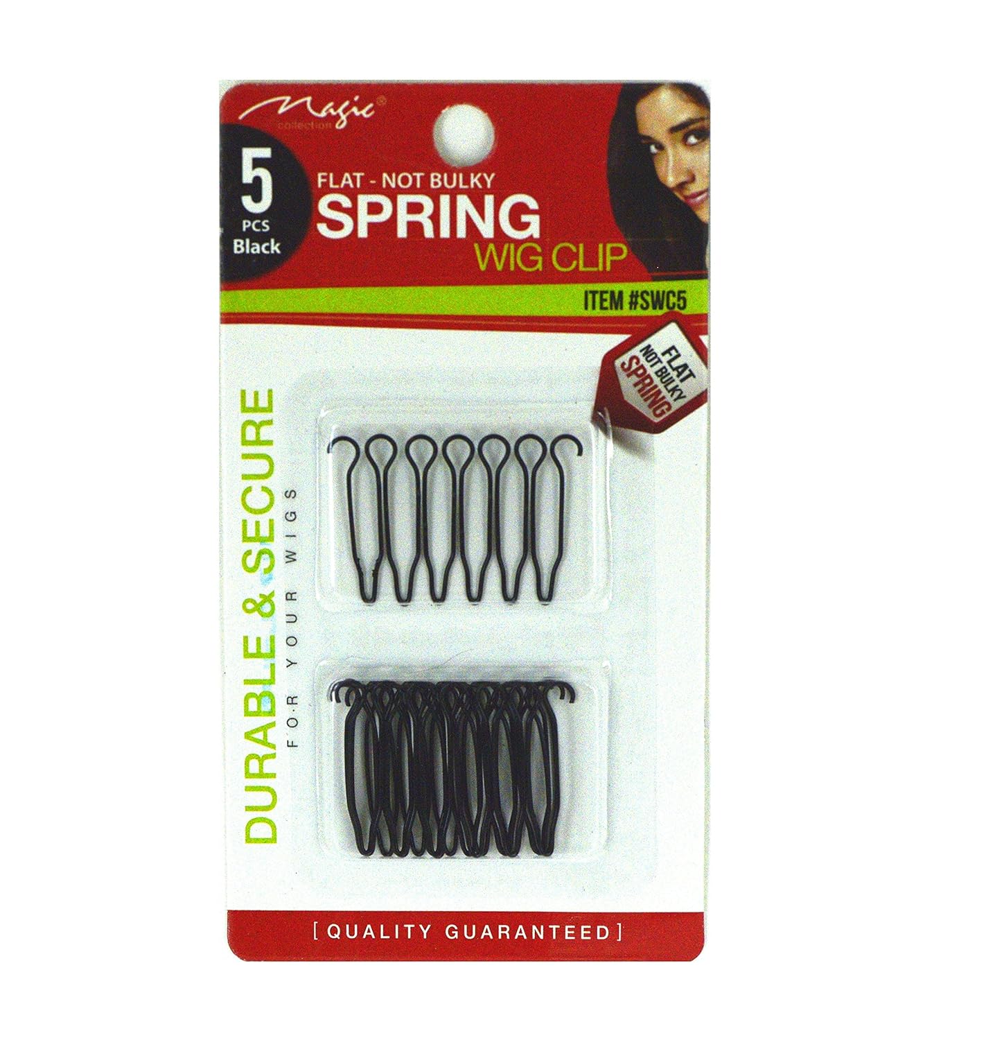 Bee Sales Magic Collection Flat Spring Wig Clip Black SWC5