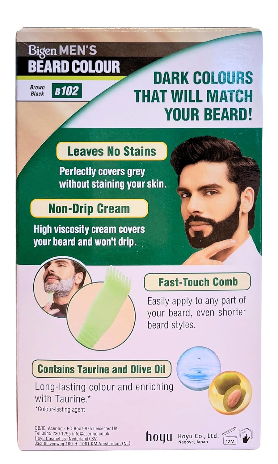 Bigen Mens Beard Colour Brown Black B102