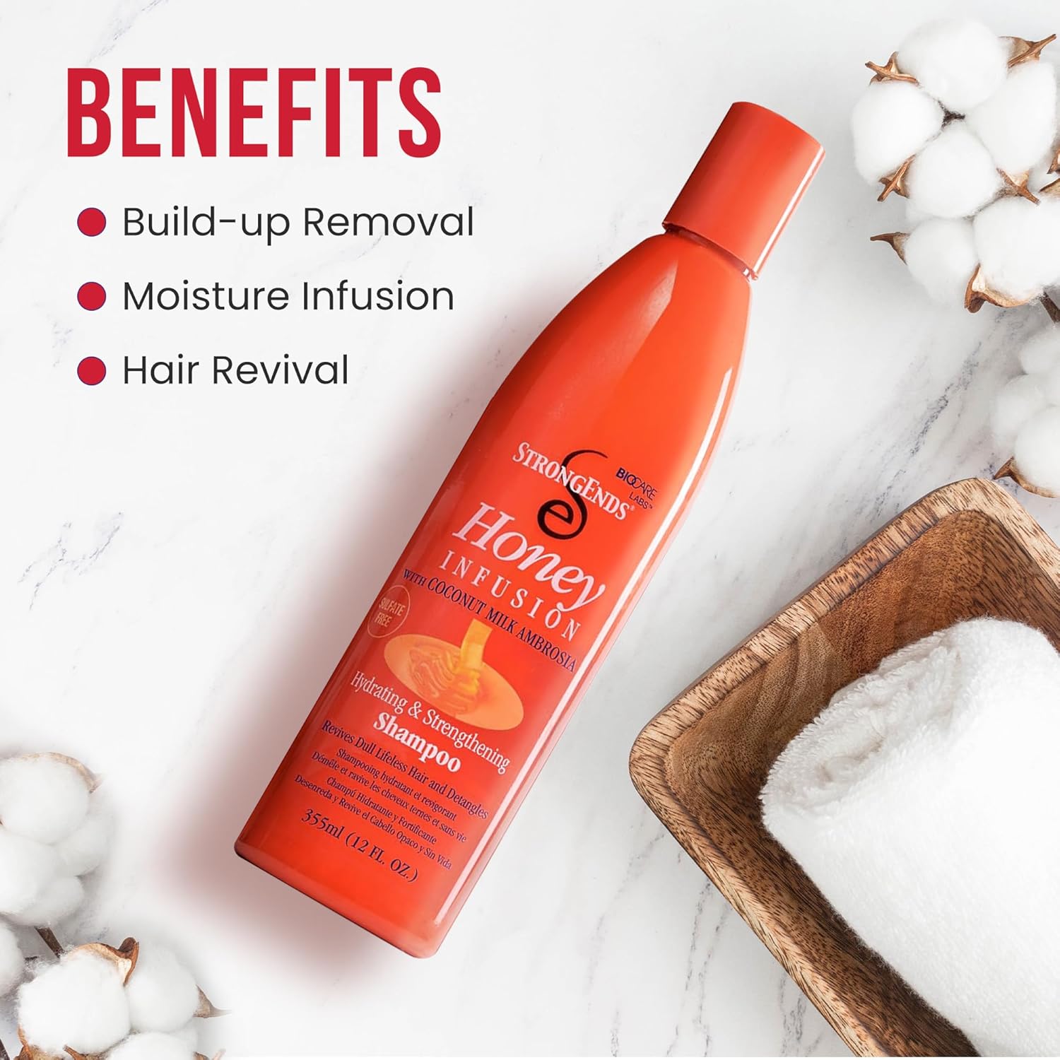 BioCare Strong Ends Honey Infusion Hydrating And Strengthening Shampoo 355ml