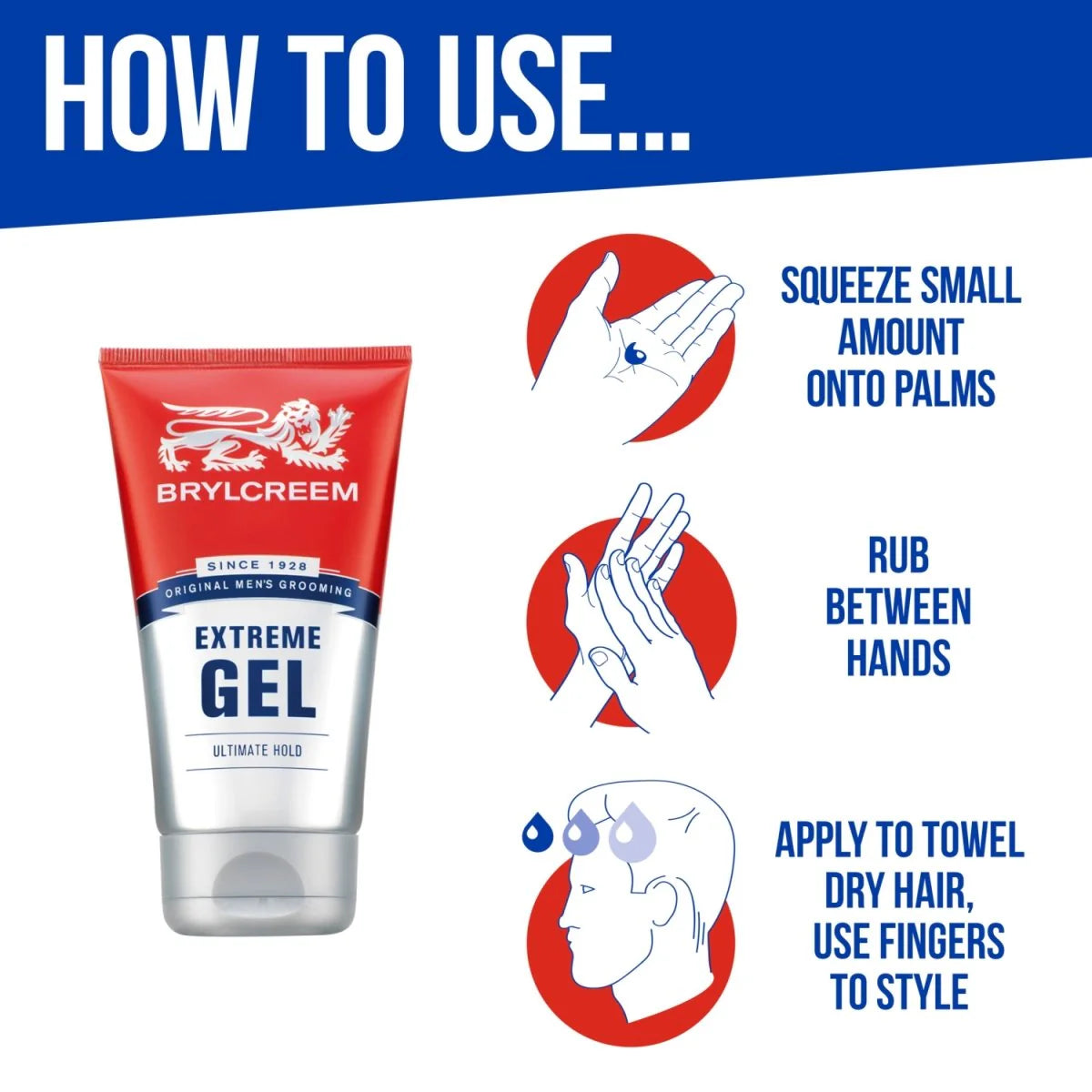 Brylcreem Original Men's Grooming Extreme Hair Gel Ultimate Hold 150ml