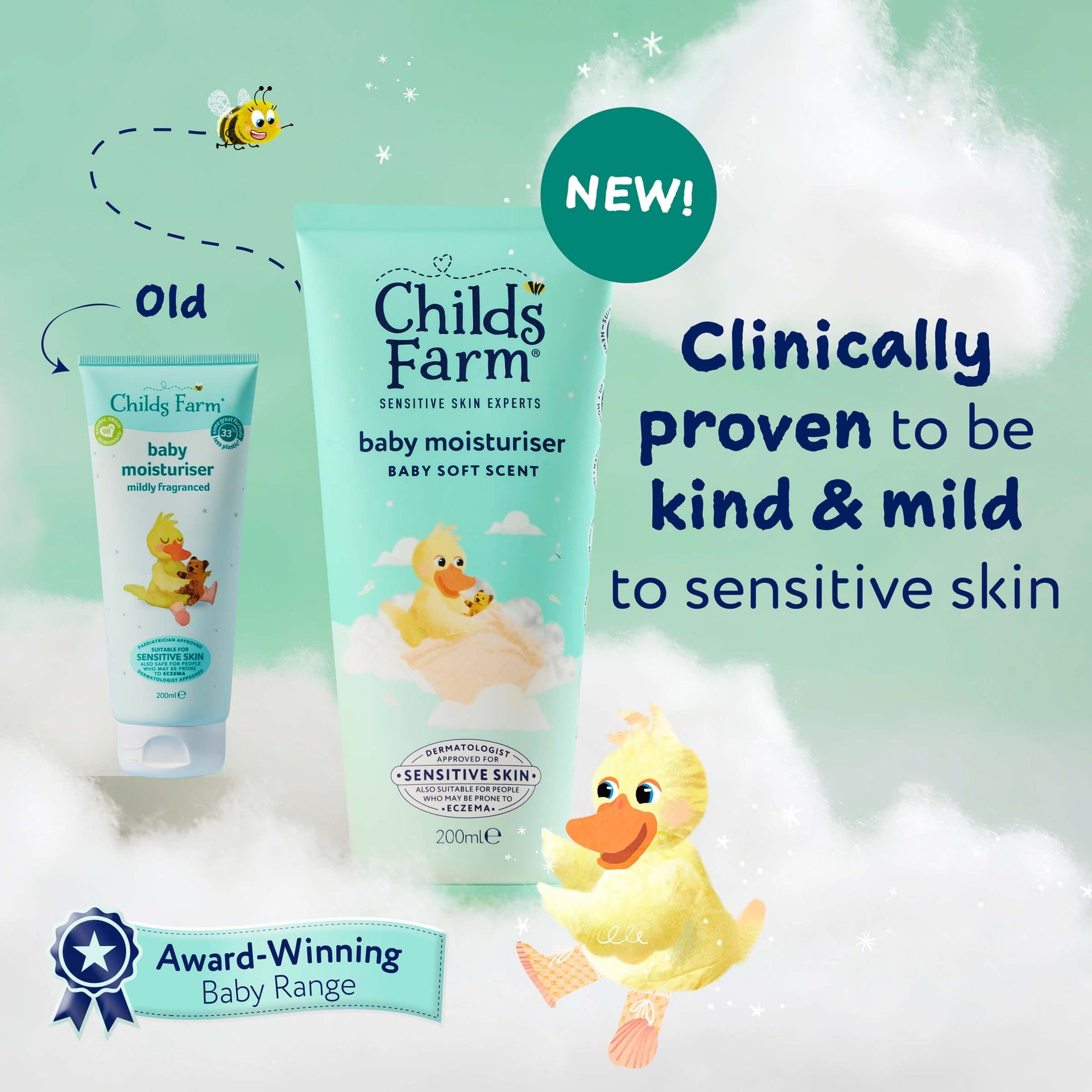 Childs Farm Baby Moisturiser Baby Soft Scent 200ml / 500ml