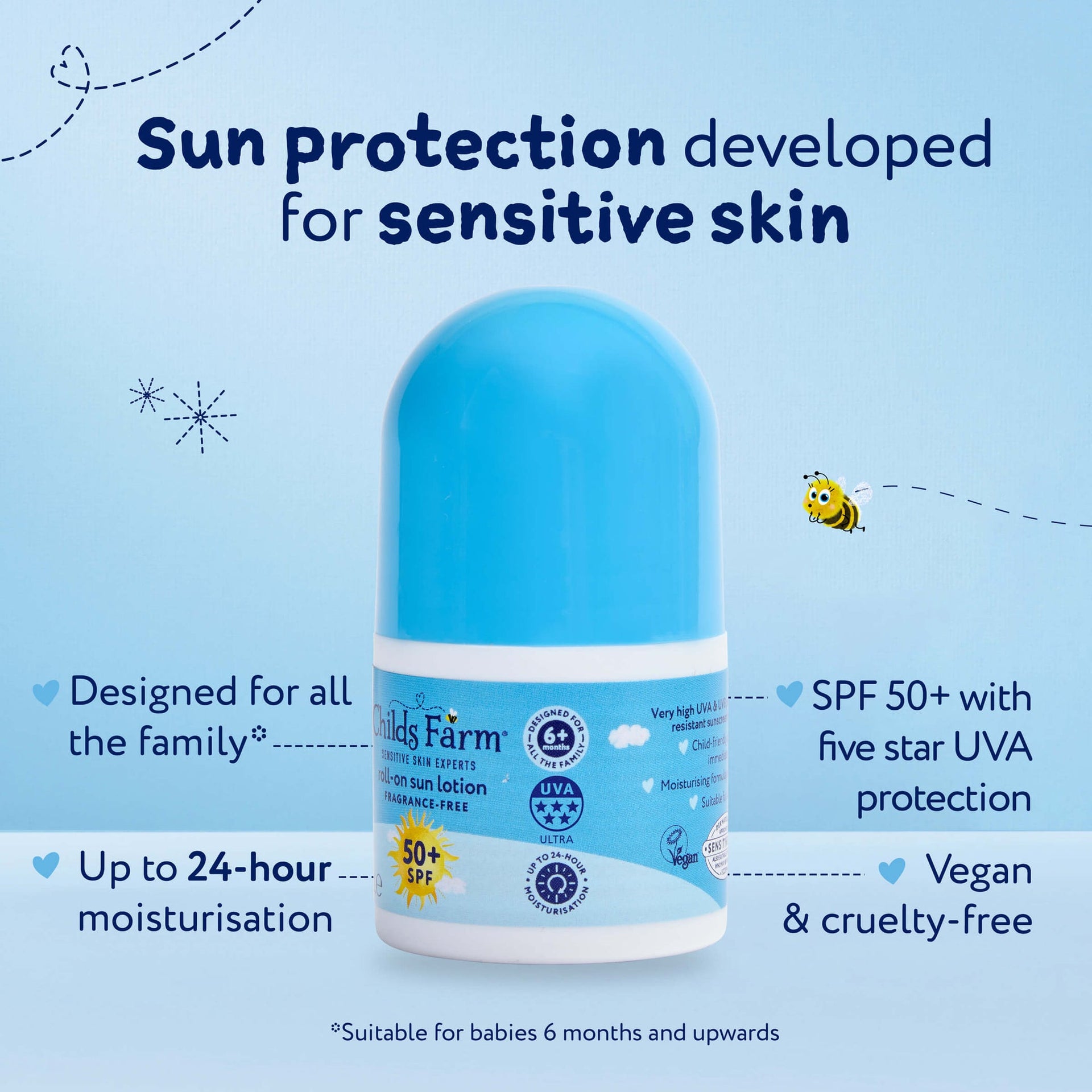 Childs Farm Fragrance Free Roll On Sun Lotion 50 SPF 50ml