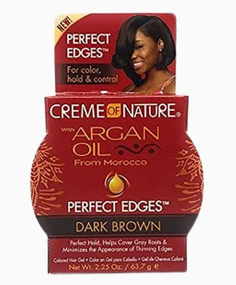 creme of nature Argan Oil Perfect Edges Dark Brown Gel