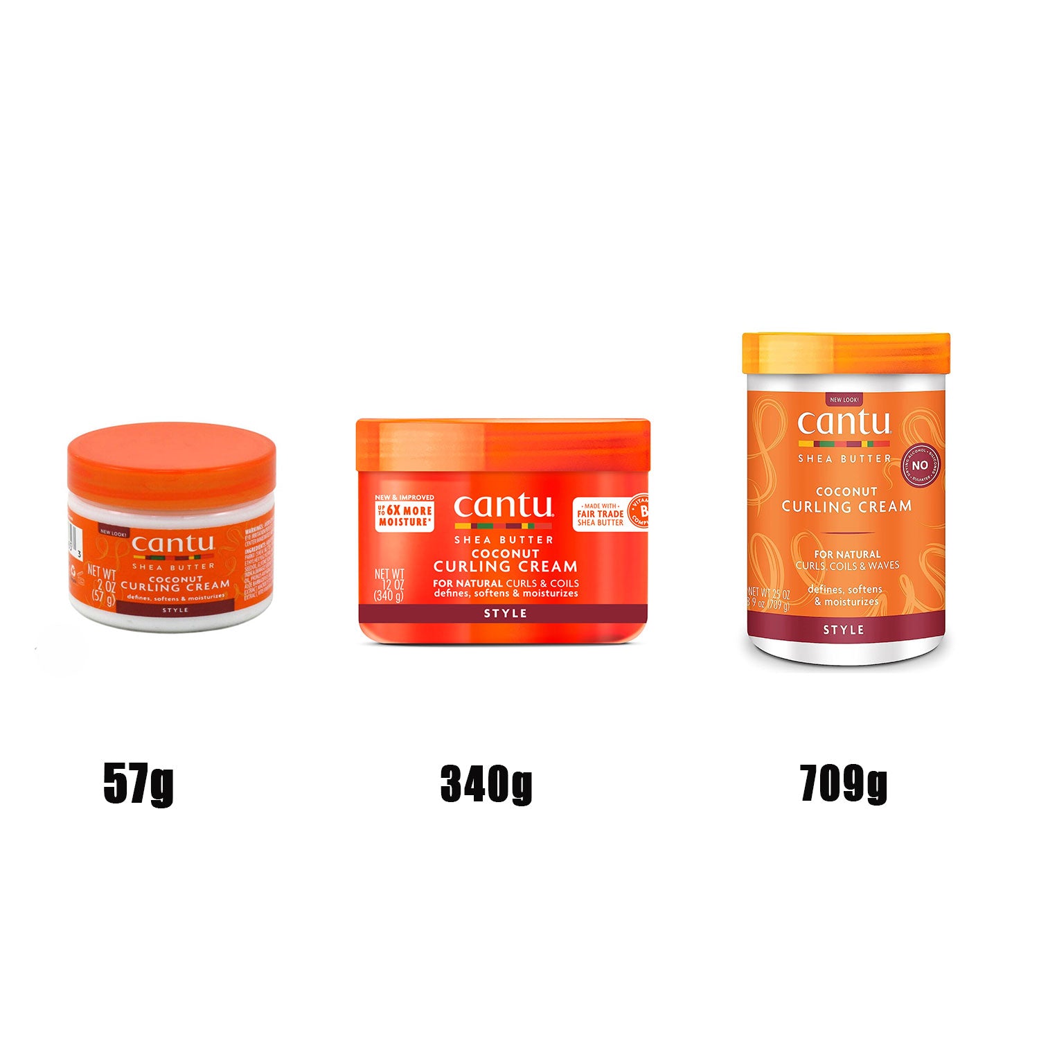 Cantu Shea Butter Coconut Curling Cream For Natural Curl & Coils 340g, 709g /57g - Afro Hair Boutique
