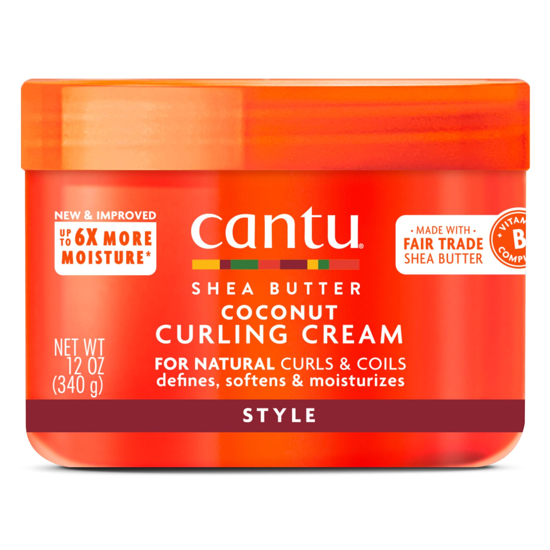 Cantu Shea Butter Coconut Curling Cream For Natural Curl & Coils 340g