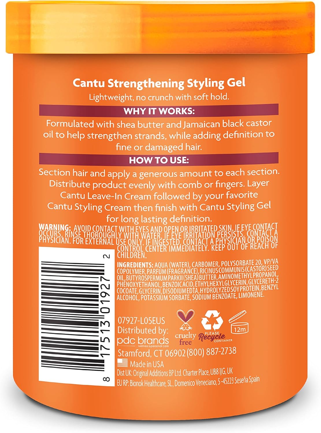 Cantu Shea Butter Strengthening Styling Gel With Jamaican Black Castor Oil 524g - Afro Hair Boutique