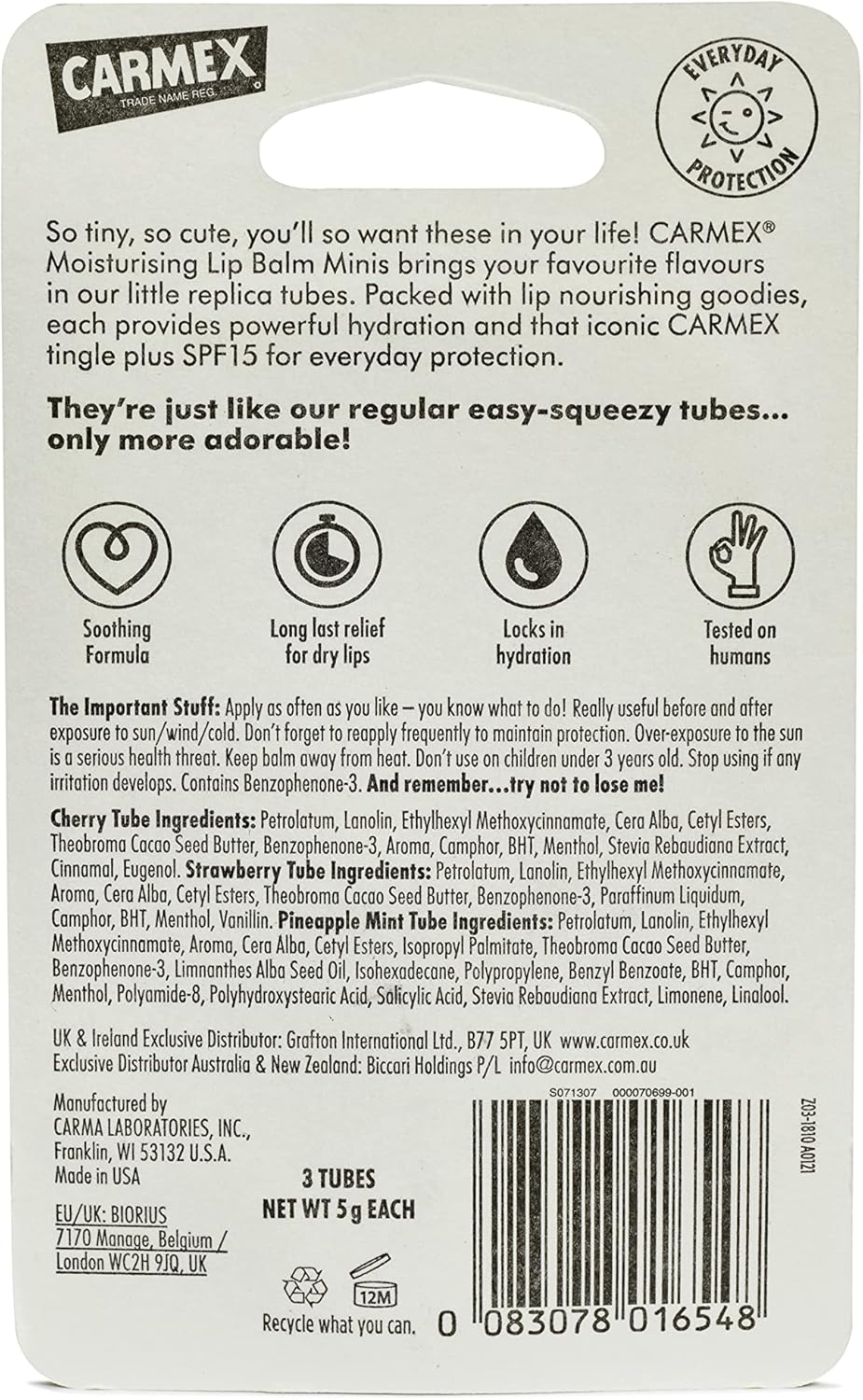 Carma Laboratories Carmex Minis Lip Balm Trio Pack