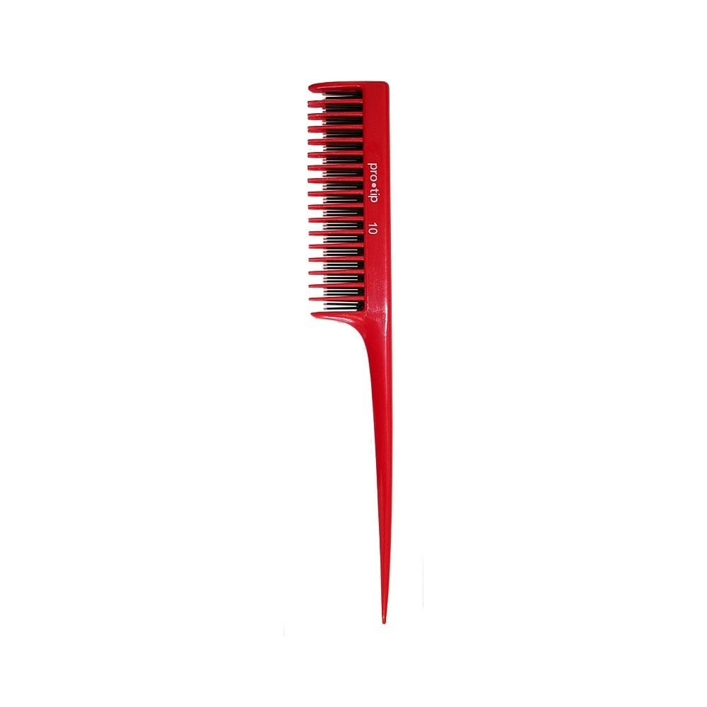 DENMAN PTC10 PRO TIP 10 HAIRDRESSING BACK COMBING TAIL COMB RED