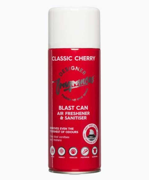 Designer Fragrances Blast Can Air Freshener And Sanitiser Classic Cherry