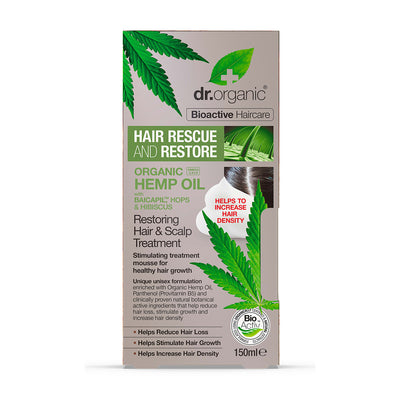 Dr Organic Bioactive Haircare Organic Hemp Oil Restoring Hair & Scalp Treatment 150ml