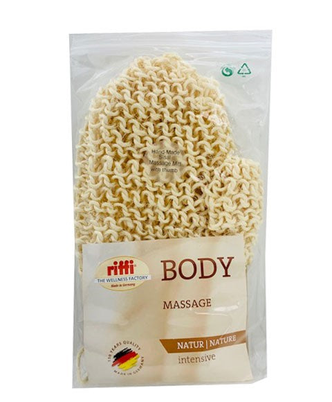 Denman Riffi Hand Made Sisal Body Massage Mitt With Thumb 190