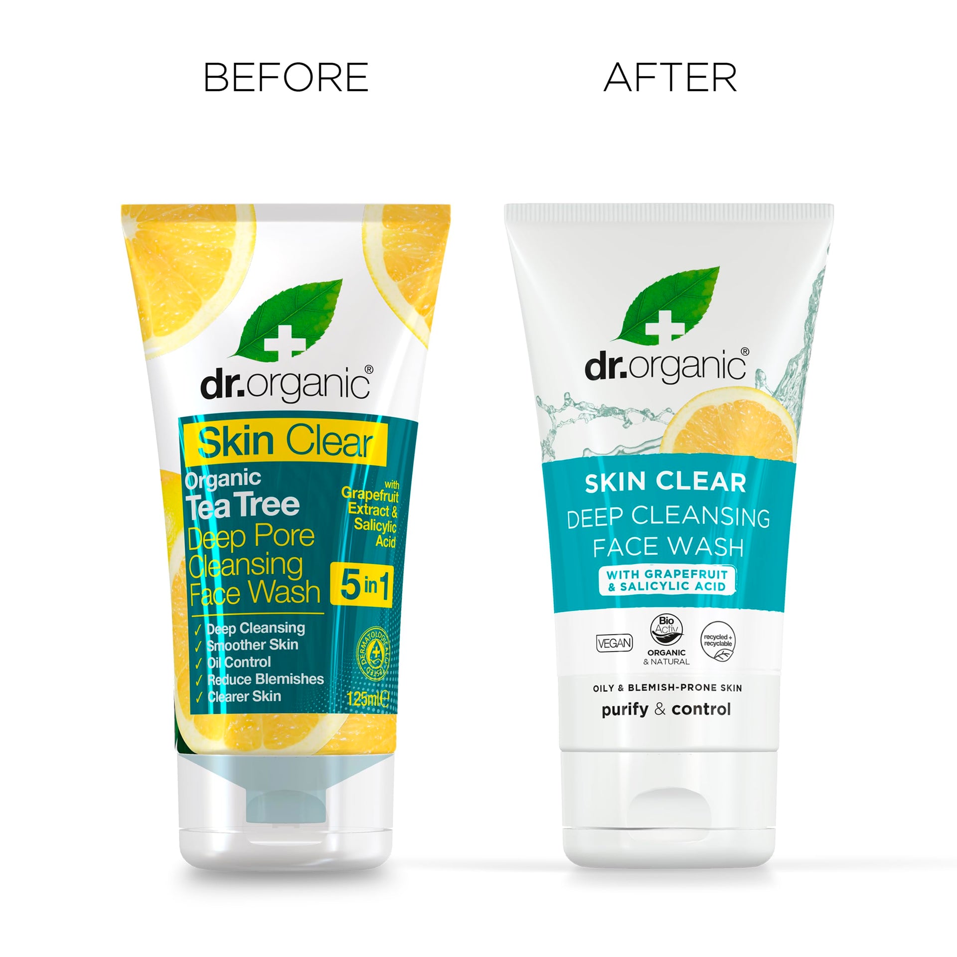 Dr Organic Skin Clear Organic Tea Tree Deep Pore Cleansing Face Wash 125ml