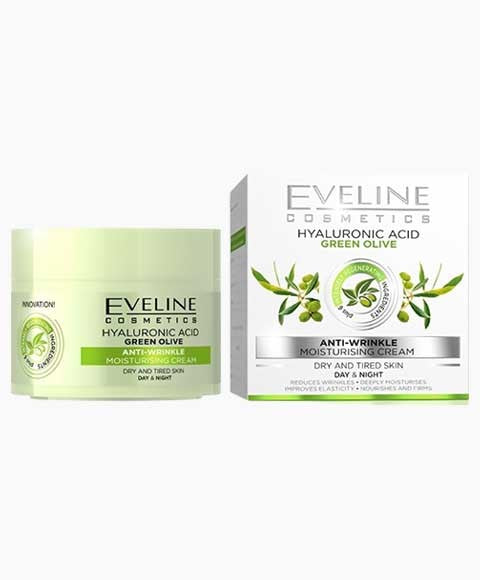 Eveline Hyaluronic Acid Green Olive Anti Wrinkle Day And Night Cream