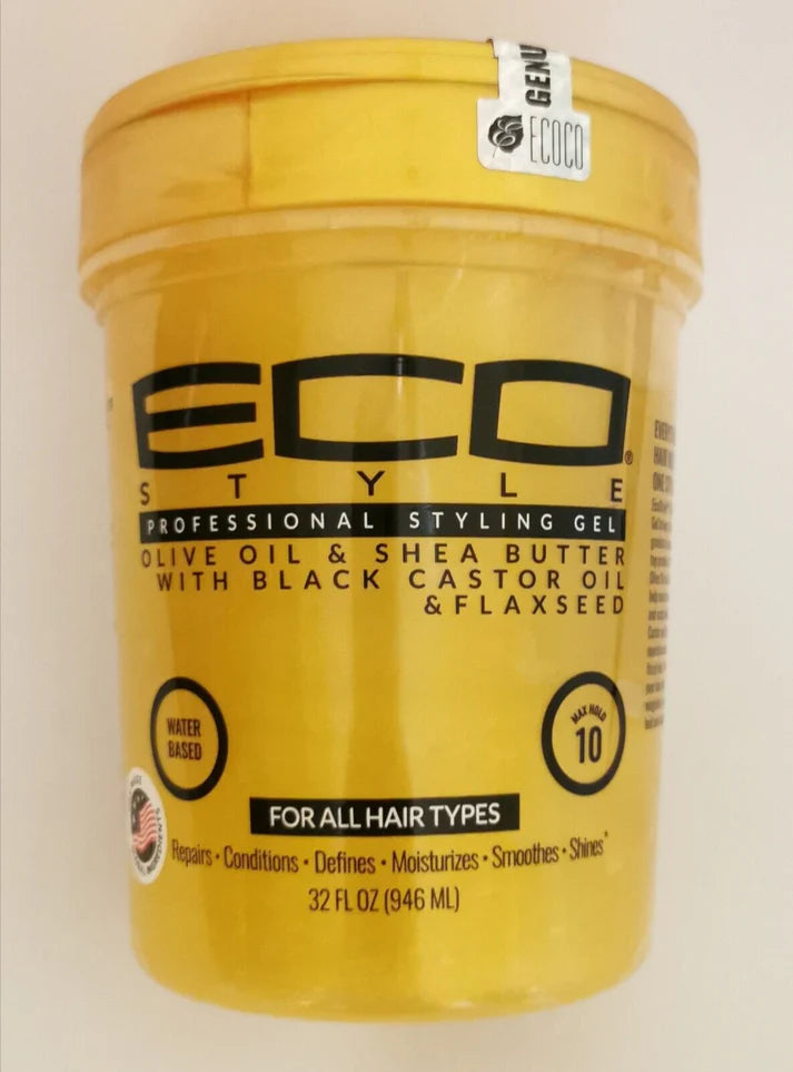 Eco Style Gel - Olive Oil & Shea Butter Black Castor Oil And Flaxseed Gel - All Sizes