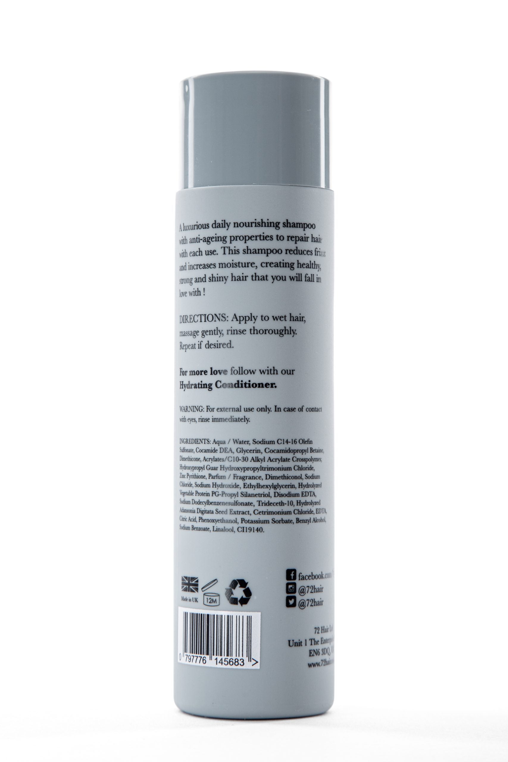 72 Hair Nourishing Shampoo For Natural Or Colour Treated Hair 250ml