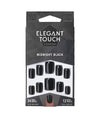 Elegant Touch Black Nail With Glue 24 Nails