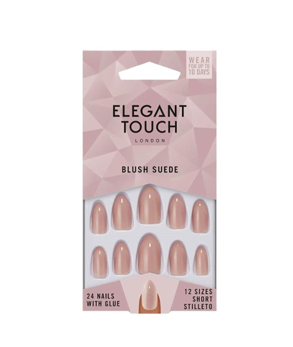 Elegant Touch - Blush Suede Nail With Glue