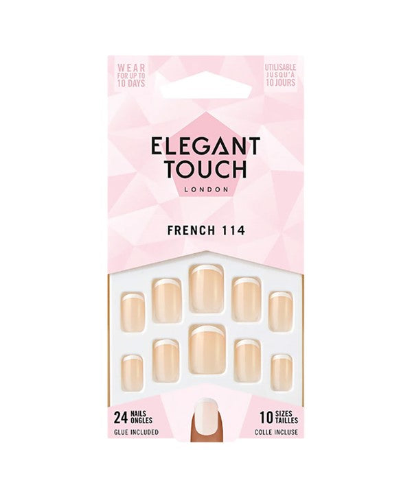 Elegant Touch French 114 Nail With Glue 24 Nails