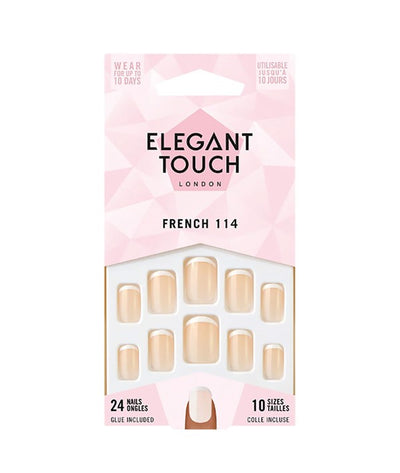 Elegant Touch French 114 Nail With Glue 24 Nails